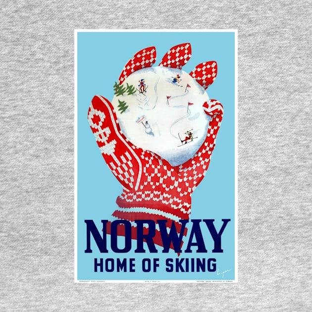 Vintage Travel Poster Norway Home of Skiing by vintagetreasure